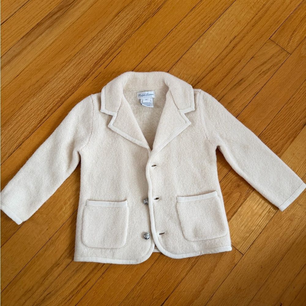Ralph Lauren Ivory Cream Wool Cardigan Kids Jacket 12m